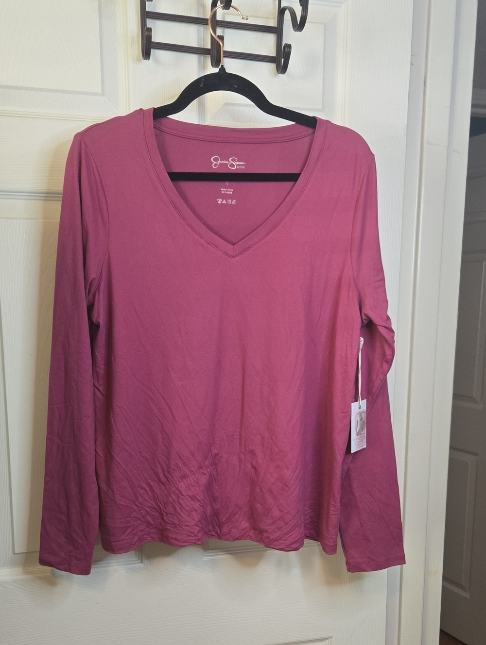 Jessica Simpson Long-Sleeve V-Neck Top - Rose